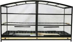 Gaiola Passarinho Em Madeira - Reprodução Canário/Coleira/Curió - Abaulada Preto