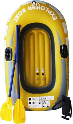 kowaku Caiaque inflável, barco inflável, barco flutuante de PVC para lago, aquática, barco ao ar livre para turismo, pesca, rios