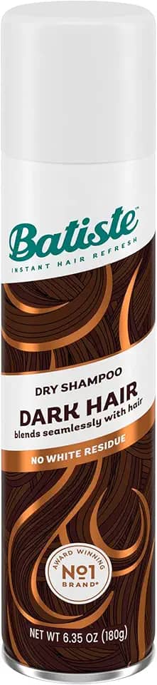 Batiste Dry Shampoo for Dark Hair, Refresh Hair and Absorb Oil Between Washes, Waterless Shampoo for Added Hair Texture and Body, 6.35 OZ Dry Shampoo Bottle