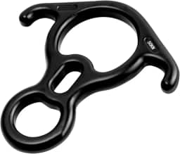 YXGOOD 50KN Figura de resgate, 8 descendentes grandes curvados e equipamento de rapel dispositivo de escalada para escalada Peak Rescue Liga de magnésio de alumínio (preto)