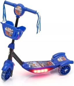 Patinete com Cesta Luz e Som Azul, DM Radical