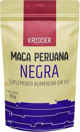 Maca Peruana Negra em Pó Premium Gelatinizada 150g - Importada Pura dos Andes, Potente para Energia Natural e Equilíbrio Hormonal - Krydde