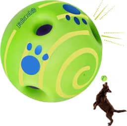Bola oscilante para cães, brinquedo para cães com bola oscilante, brinquedos interativos para cães pequenos/médios/grandes, sons divertidos de risos quando enrolados ou sacudidos, presente