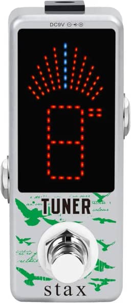 Stax Pedal afinador cromático pedal afinador de guitarra efeito de afinação de alta precisão pedais de guitarra para guitarra elétrica e baixo precisão ± 1 centavo tamanho mini desvio verdadeiro.