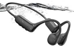 Fone de Condução Óssea Bluetooth 5.3, IPX8 À Prova D'água, 32GB Memória Interna, 8-10 Horas Bateria, para Natação e Esportes Aquáticos