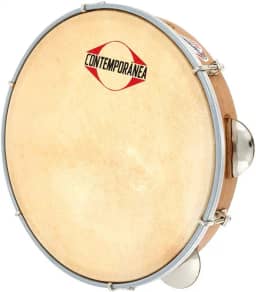 Pandeiro Contemporânea 10' Madeira Pele Couro Cromado 20c