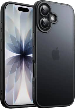 JETech Capa Fosca para iPhone 17 6,3 Polegadas, Proteção Contra Quedas de Nível Militar, Case Minimalista com Parte Traseira Translúcida Matte, Anti-Impressão Digital (Preto)