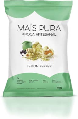Mais Pura Pipoca Artesanal Maïs Pura Sabor Lemon Pepper 40G
