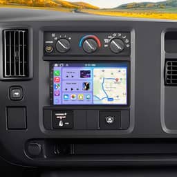 Android 14 estéreo automotivo para Chevrolet Express 1500 2500 2003-2006 com carro sem fio CarPlay Android Auto, tela sensível ao toque de 17.8 cm, suporte para rádio veicular Bluetooth, GPS, WiFi