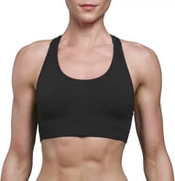 Sutiã Esportivo Challenge Top Duplo Sem Costura Dry Antiviral Bacteriostático Alta Sustentação Preto para Mulher Adulta