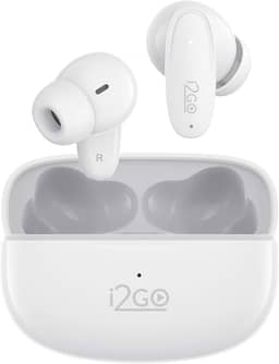 I2GO, Fone de Ouvido, Bluetooth 5.3, TWS, Air Buds GO 2.0, Controle Touch, 40 Horas totais de Bateria, Microfone com ENC, Isolamento Acústico, Branco, i2GO Plus