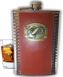 Cantil de Bolso Inox Porta Bebidas Whisky Vodca 9Oz 266ml (Escorpião)