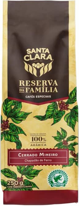 Café Torrado e Moído Cerrado Mineiro Santa Clara Reserva da Família Pacote 250g