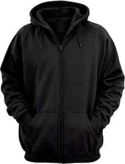 Moletom com Zíper Liso Sem Estampa Blusa de Frio Com Capuz Casaco Fechado Flanelado em Algodão Aberto Unissex Feminino Masculino Blusão