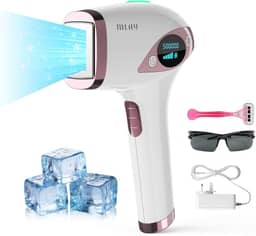 Depilador a Laser IPL Portátil MLAY T4 – Aparelho de Depilação Definitiva com 5 Níveis de Intensidade, Seguro para Rosto e Corpo, Uso Doméstico