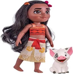 Brinquedo Boneca Princesa Moana 45cm e Porquinho Pua 8cm Disney em Plástico Vinil +3 Anos Cotiplas - 2600