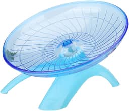 Roda silenciosa para hamster de 30,5 cm – Roda de exercício UFO para animais pequenos (azul, ultra silenciosa e segura)