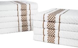 Kit 10 Pano de Prato Atoalhado Para Cozinha Felpudo Malta 45x70cm 370g/m² 100% Algodão - Marrom