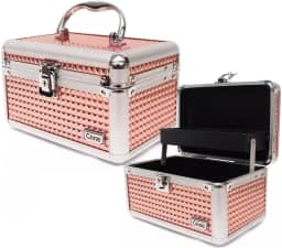 Maleta De Maquiagem Profissional Pequena Cisne Ruby's Vazia Porta Jois Acessórios (Rose)