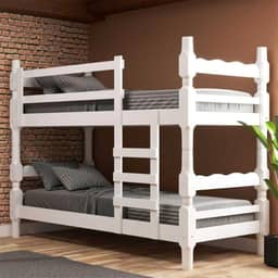 Beliche Madeira Maciça - vira 2 Camas - para Colchão 78/88 x 188cm Porto Multimóveis Vcr4138 Branco