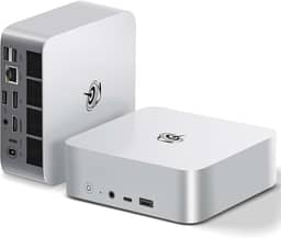 Beelink Mini PC SER8, AMD Ryzen 7 8745HS (8C/16T, até 4,9GHz), 32G DDR5 RAM 1TB PCIe4.0 SSD, Mini Gaming Computer Suporte 4K Tela Tripla/WiFi6/BT5.2/2.5G LAN/USB4/Win11 Pro