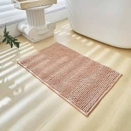 Kit 2 Tapetes Banheiro Bolinha Antiderrapante 38x58cm (Nude)