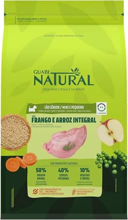 Ração Guabi Natural Cães Sênior Raças Mini e Pequeno Frango e Arroz Integral 2,5 kg