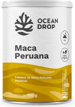 Ocean Drop Maca Peruana Dourada em Pó, 100% Vegano, 150g