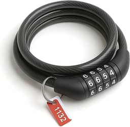Cadeado de Segurança 120cm com Senha Numérica 4 dígitos para Bicicleta e Capacete, Cabo de Aço Revestido, Corrente Trava Antifurto Motos - Resistente, Reforçado, Segredo, Aço de Liga 8mm de espessura
