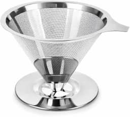 Coador de Café 103 Filtro Inox Reutilizável Fácil de Usar e Limpar, Preserva o Sabor Natural do Café, Peneira de Aço Durável e Sustentável, Sem Uso de Papel, Econômico e Ecológico Premium