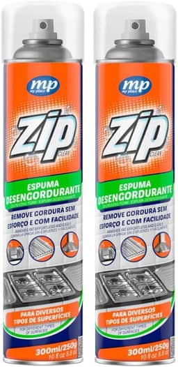 Kit 2 Espumas Desengordurantes ZIP 300ml - My Place | Limpeza Pesada de Fogões, Fornos, Microondas e Panelas