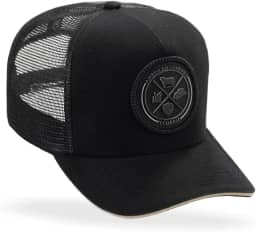 Boné Trucker Preto com Emblema Pecuária Country Preto/Bege