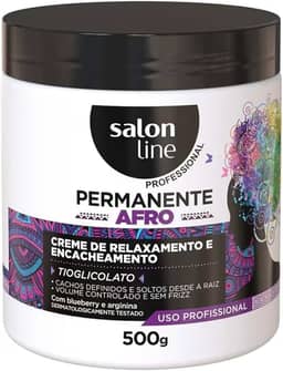 Salon Line, Creme de Relaxamento, Permanente Afro, Não Vegano - Para Cabelos Afro, 500 g