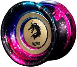 Ioiô Profissional Sem Resposta, Liga Metálica, Design Borboleta, Colorido Galaxy (Dragão-Pink-Preto)