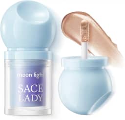 SACE LADY Maquiagem iluminadora, iluminador líquido misturável e de longa duração, creme 3D natural para olhos e lábios (brilho dourado, 3,7 g)