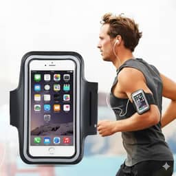 Braçadeira Porta Celular para Esportes, Corrida e Academia, Ajustável, Compatível até 5.5", Leve e Confortável - FEMAI