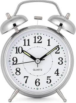 Relógio De Mesa Vintage Antigo Clássico Com Luz Led Noturna Em Metal Analógico Para Decoração Quarto - Despertador Elegante e Funcional