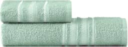 Toalha Banho + Toalha Rosto Teka-Escala 100% Algodão 280g/m² (Verde Claro)