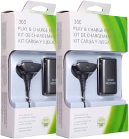 Kit 2 Bateria Para Controle Xbox 360 Charge Bateria Com Cabo E Carregador PROLLENCE