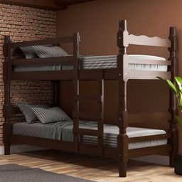 Beliche Madeira Maciça - vira 2 Camas - para Colchão 78/88 x 188cm Porto Multimóveis Cr4138 Imbuia