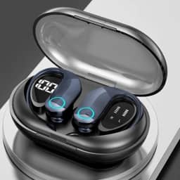 Fone de ouvido sem fio G37 TWS Bluetooth 5.3 com gancho para esportes, academia e corrida, resistente a água, com cancelamento de ruído e estojo portátil – LINHA PREMIUM