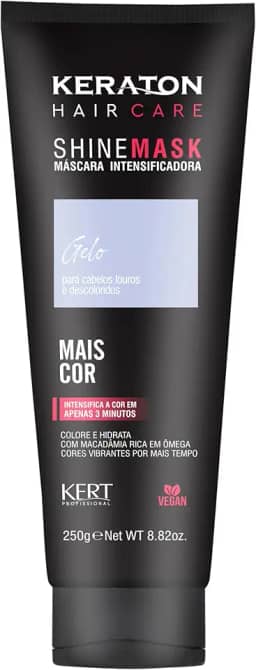 Keraton, Máscara matizadora hidratante, Trata e colore, Para cabelo louro e descolorido, Shine Mask, 250g, Gelo