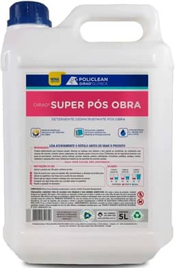 Limpador Super Pós Obra 5L Pisos Porcelanatos, Cerâmicos, Pedras, Removedor De Tintas