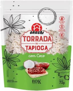 5 Uni Torradas de Tapioca com Coco Okoshi 75g – Sem Glúten, Veganas e Naturais