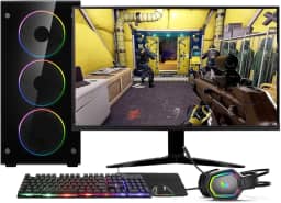 PC Gamer Completo AMD Ryzen 7 5700G, Gráficos Radeon VEGA 8, 16GB DDR4, SSD NVMe 512GB, Fonte 600W 80 Plus, Monitor 24" 75Hz, Skill RGB - SR-024