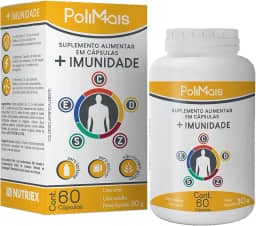 Multivitamínico Para Imunidade Vitaminas C D E Selênio Zinco 60 capsulas - Polimais Nutriex