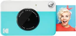 Kodak Câmera Printomatic digital, impressão instantânea colorida fotos autoadesivas 5 x 7,5 cm, Tecnologia de impressão ZINK, 5 MP, Flash, Aceita Cartão MicroSD, Azul