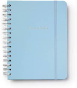 Planner Wire-o Pastel, Azul, Mensal e Semanal, 100 Folhas, Papel Pólen 80g/m², Tamanho A5 (Grande)