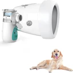 Nebulizador de animais de estimação para cães, nebulizador e máscara inaladora para cães, baixo ruído, adequado para cães, verde (G)
