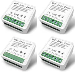 Kit 4 Mini Interruptor Inteligente Smart Switch 16A Wifi Automação Residencial Alexa Google Compativel com Smart Life e Tuya